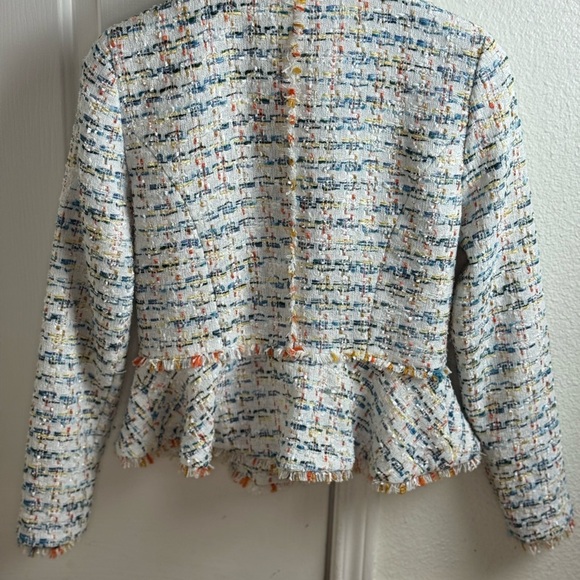 Halogen Nordstrom Button Front Tweed Blazer Jacket Ivory Size XS. - Picture 9 of 15